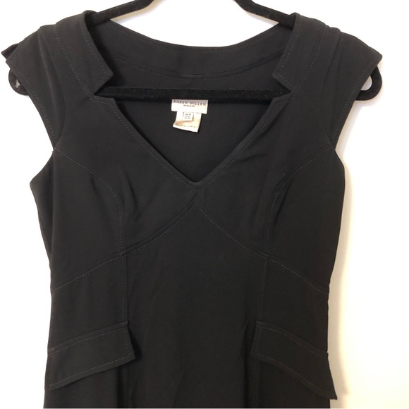 Karen Millen Black Cap Sleeve Dress - Picture 1 of 10